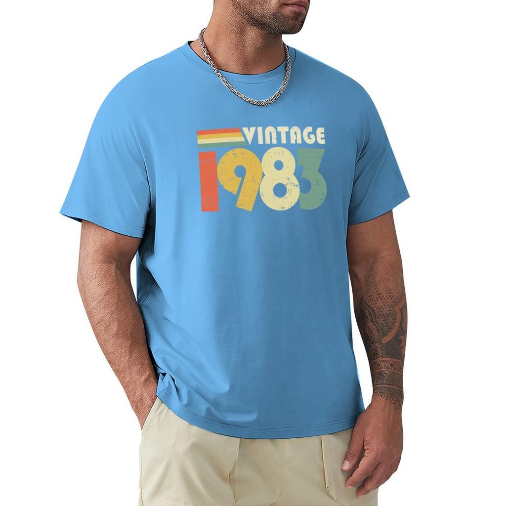 Vintage 1983 40th Birthday Gift Distressed Design TShirt Graphic T Shirts Short Tshirt Mens Plain T Shirts