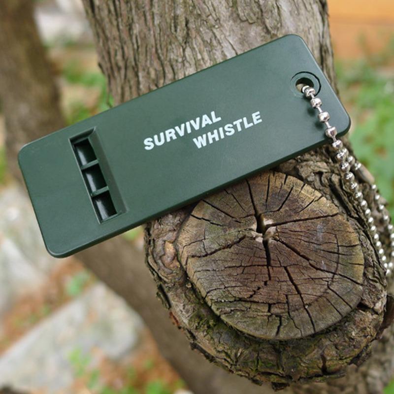 2pcs Survival Whistle First Aid Kits Outdoor Emergency Signal Rescue Camping Hiking Outdoor Sport Referee Practical