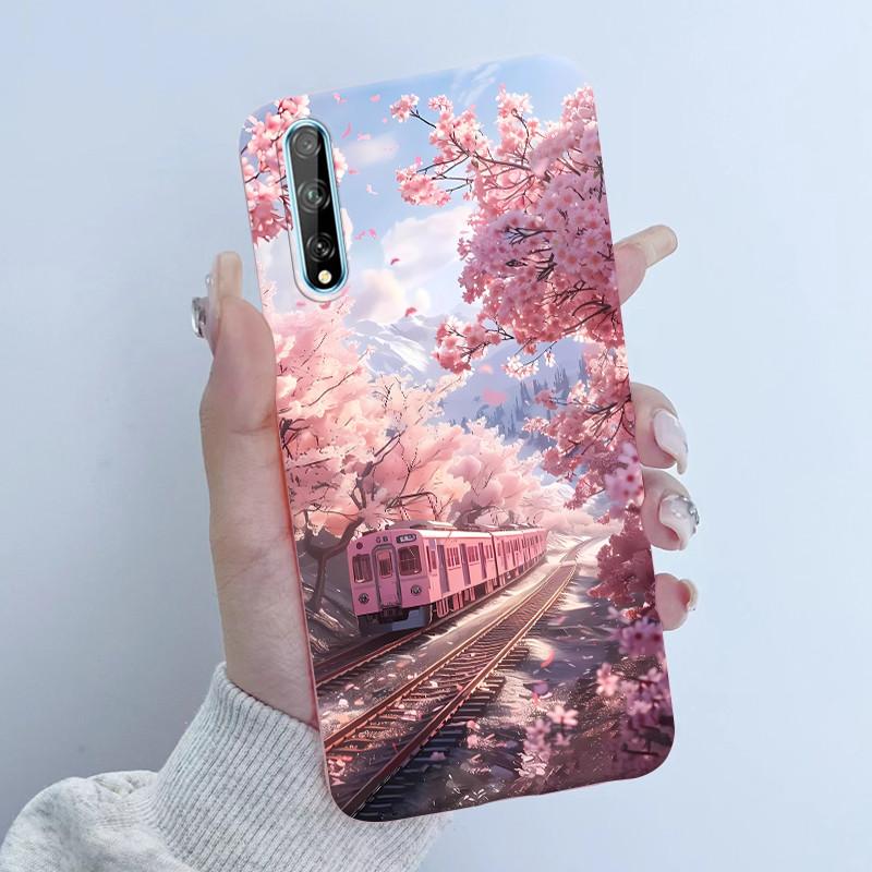 For Huawei Y8p Phone Case Flower Girl Design Soft Silicone TPU Back Housing for Huawei P Smart S Y 8p HuaweiY8p AQM-LX1 Covers