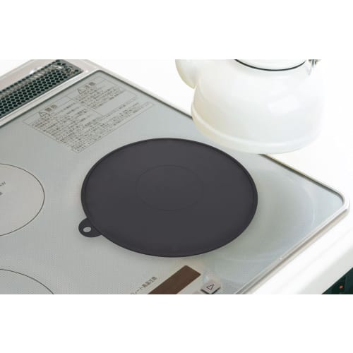Otake Sangyo IH Silicone Mat, Thick, Set of 2 (Made In Japan), Black, Approx. 20x20cm, for Cooktops, Anti-Burst, Stovetop Cover, Product Number: 30406