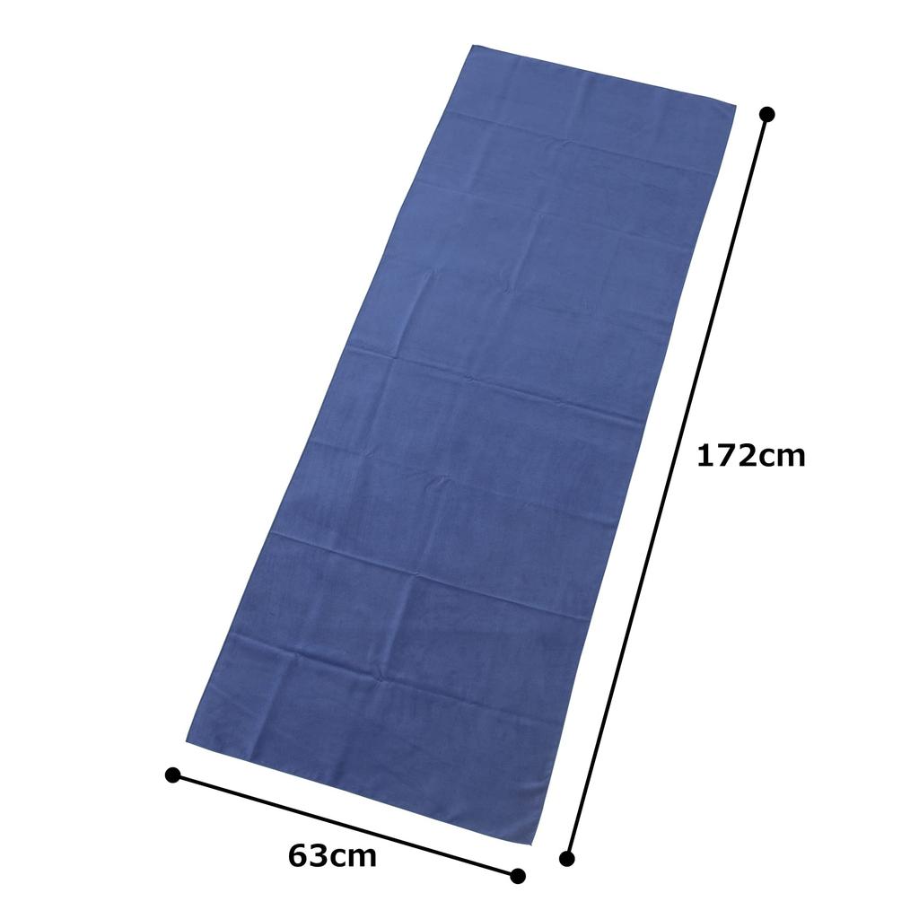 and Smooth Yoga Mat Italian 63cm x Photocatalytic Asuka and Recommended for Hot "Dry Size" Blue, 172cm, Microfiber, Towel, Absorbent, Quick-Drying,