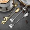 Star Moon Spoon Fork Stainless Steel Small Spoon Fashion Aternoon Tea Tableware Fruit Dessert Forks Coffee Tea Mixing Spoons