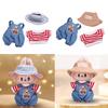 3Pcs Mini 6 inch Doll Clothes Cute Doll Clothes Suit Red Striped Set Adorable Dress up Clothing Girl Doll Clothes for Dolls