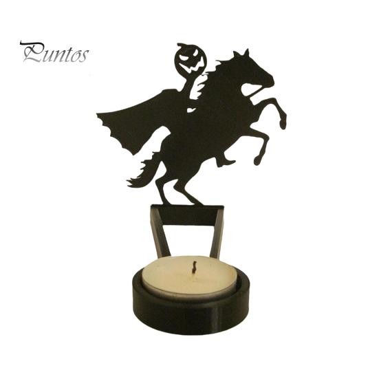 Halloween Candle Holder Metal Tealight Candle Holder with Scary Figure Silhouette Spooky Ghost Tealight Shadow Caster for Indoor Decor