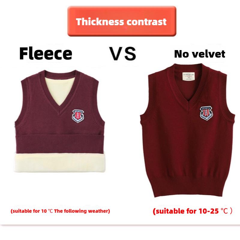 Parent-child Clothing for Boys and Girls, Sweater Vest, Warm Fleece Knitted Vest, Autumn and Winter Thickened Vest