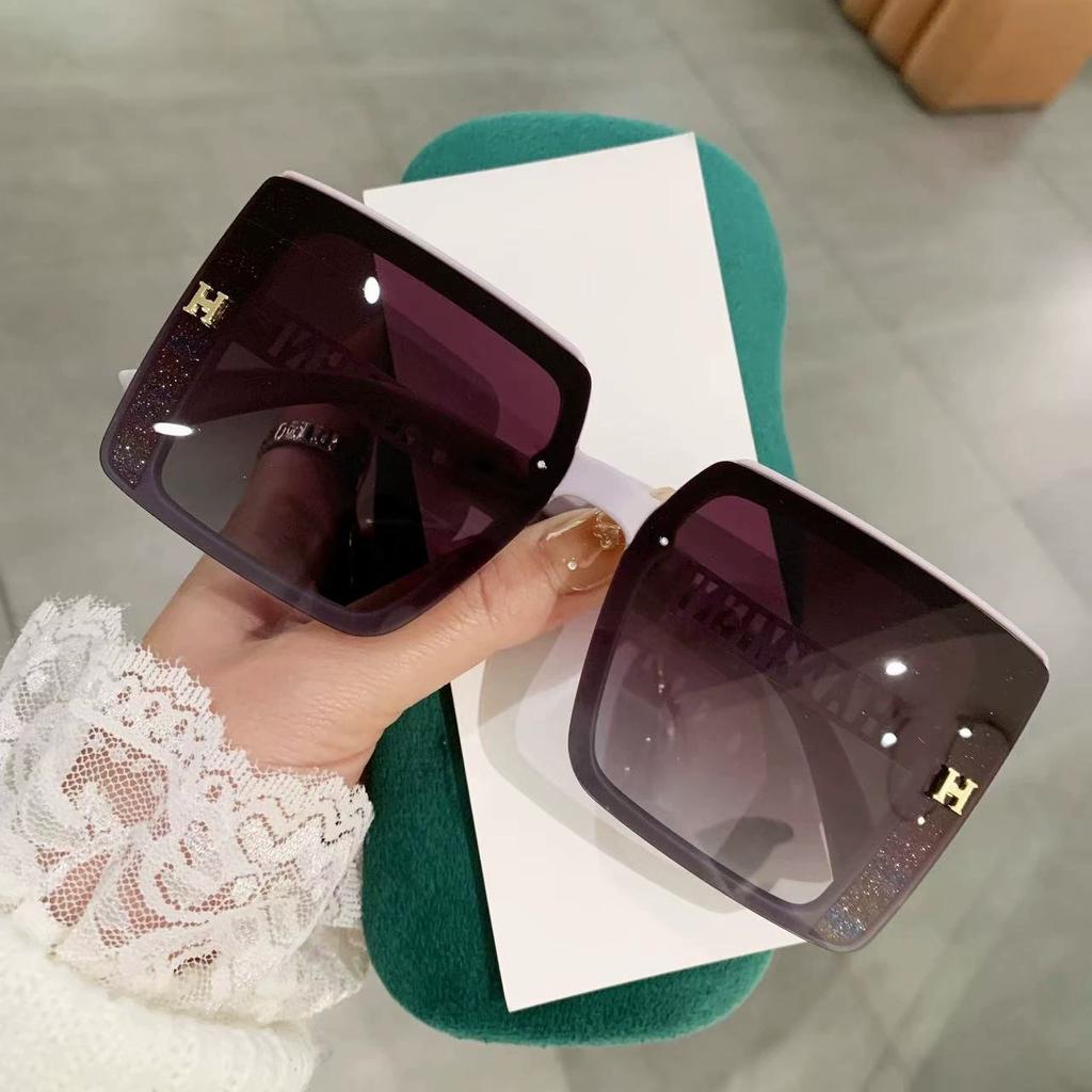 H Letter Polarized Sunglasses Women'S Large Frame, Sunglasses With Light Luxury And Thin Face Versatile Fashion Trend
