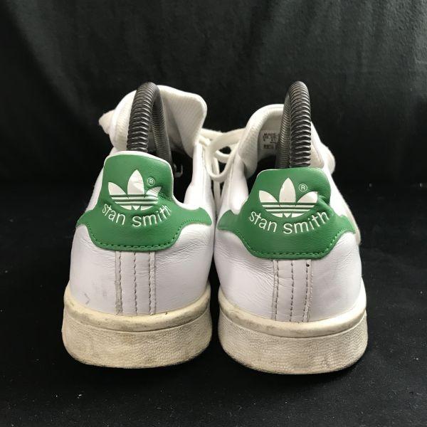 adidas Stan Smith Leather Low-cut Sneakers White × Green Men's US6 / 24.0(USED)