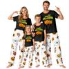 Family Matching Halloween Printed Loungewear Set with Short Sleeve Top and Pants