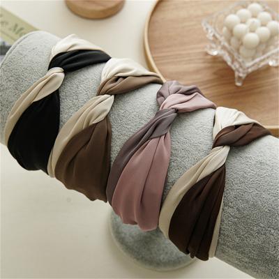 Neue geknotete Stirnbänder für Frauen Kopfschmuck Mädchen Vintage Haarspangen Stoff Breites Haarband Weicher Haarreif Haaraccessoires Kopfbedeckung