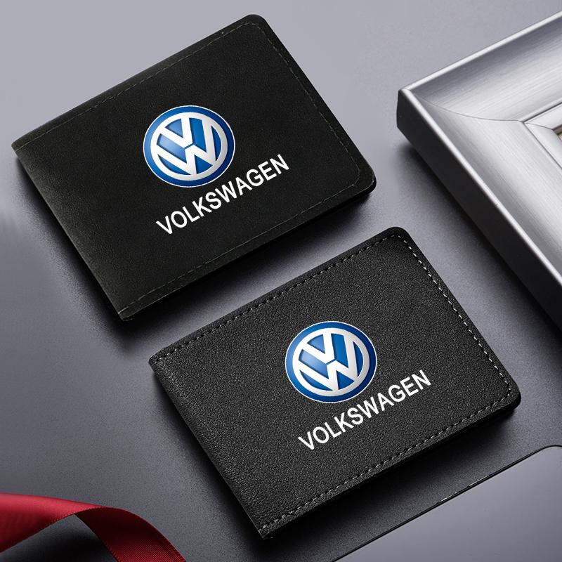 Car Suede Driver License Holder ID Card Bag For Volkswagen VW Rline R GLI Golf Amarok Phaeton T-Cross Tiguan BA5
