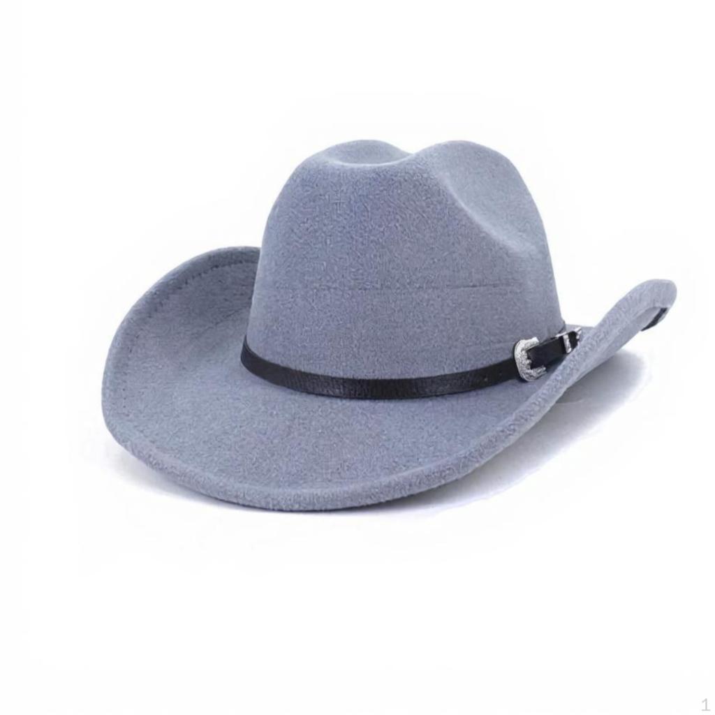 Cowboy Fedora Hat, Wool Fabric, Adjustable, Unisex, Outdoor 5658cm Red