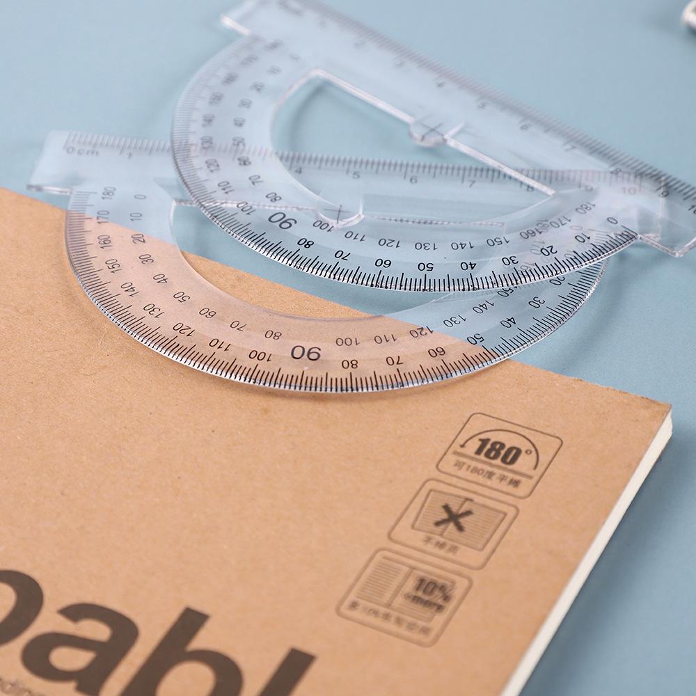 10cm Transparent Plastic Protractor Ruler for Primary Students