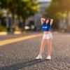 1/64 Scale Figurine Painted Female Miniature Raised Arms Figure for Collectors,