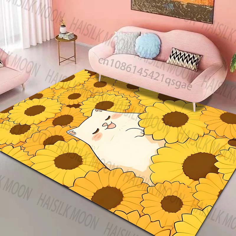 

Multiple sizes Cat and sunflowers Pattern Rug Carpets for Bedroom Living Room Sofa Mat Creative Door Mat Cloakroom Home Decor 40x60cm