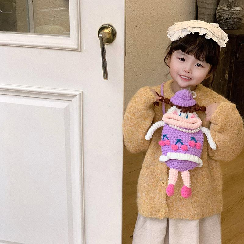 Charming Handcrafted Yarn Shoulder Bag For Children Perfect For Daily Outings Play And