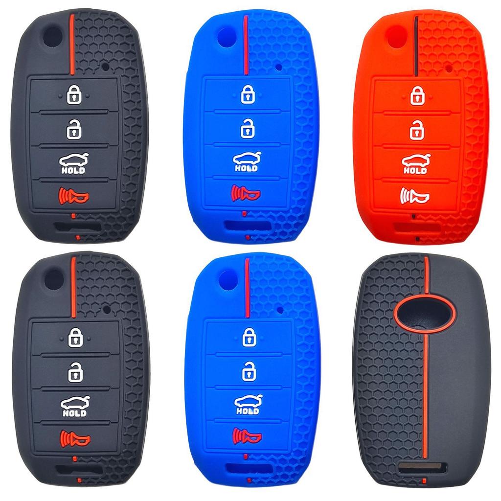 Suitable for Kia K5 Optima Sportage K3 Sorento Folding 4-button Honeycomb Pattern Silicone Car Key Cover