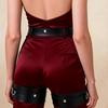 Verstellbarer Schwarzer Leder-Strumpfhaltergürtel für Damen - Perfekt für Dessous, Clubwear, Rave-Kleidung & Party-Accessoires, Taille & Oberschenkel