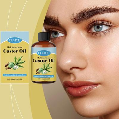 Organic Castor Oil Moisturizing Hair Eyelashes Eyebrows Emollient Relaxation Aromatherapy Brightening Body Massage Essential Oil
