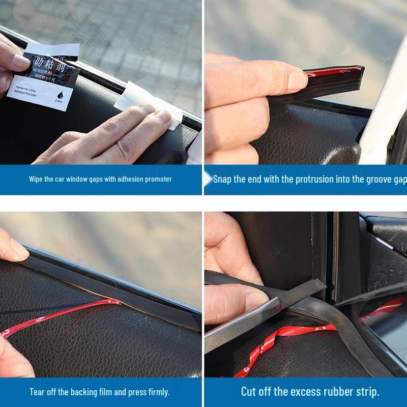 Universal Car Window Glass Sealing Strip for Noise Reduction and Vibration