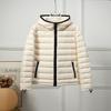 Womens Lightweight Hooded Down Jacket 95% White Duck Short Puffer Coat Fall Student Casual Wear
