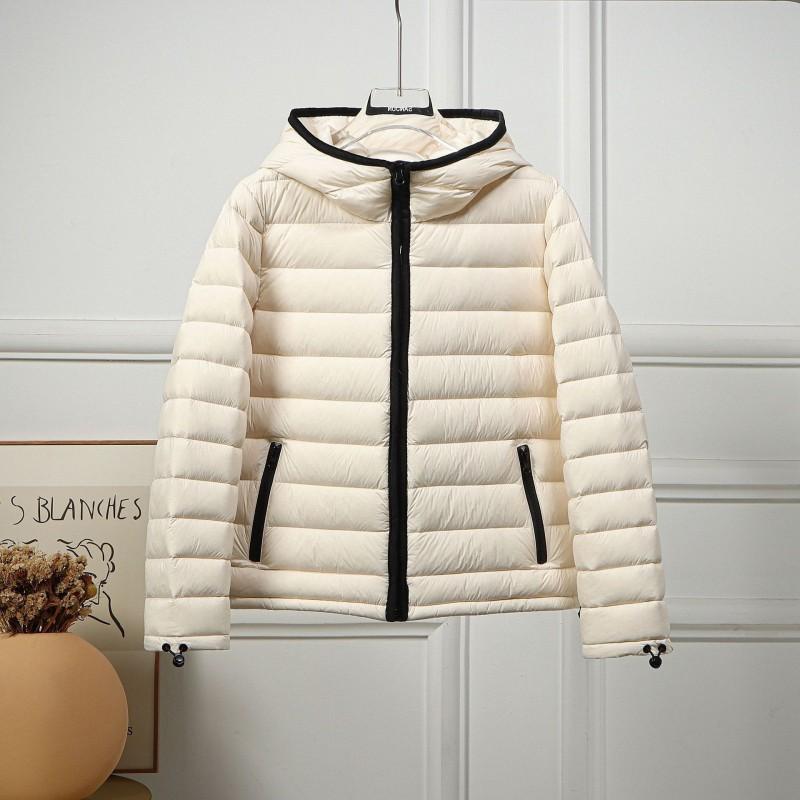Womens Lightweight Hooded Down Jacket 95% White Duck Short Puffer Coat Fall Student Casual Wear
