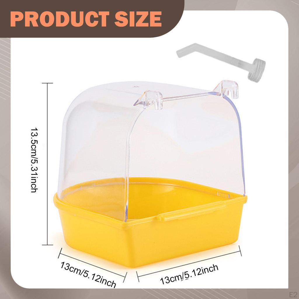 Bird Bath Box Cage Accessory Versatile Parrot Bowl Hanging Bathtub for Canary Budgie