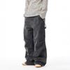 Unisex Retro Pleated Pocket Wide-Leg Work Pants: Casual and Trendy Design