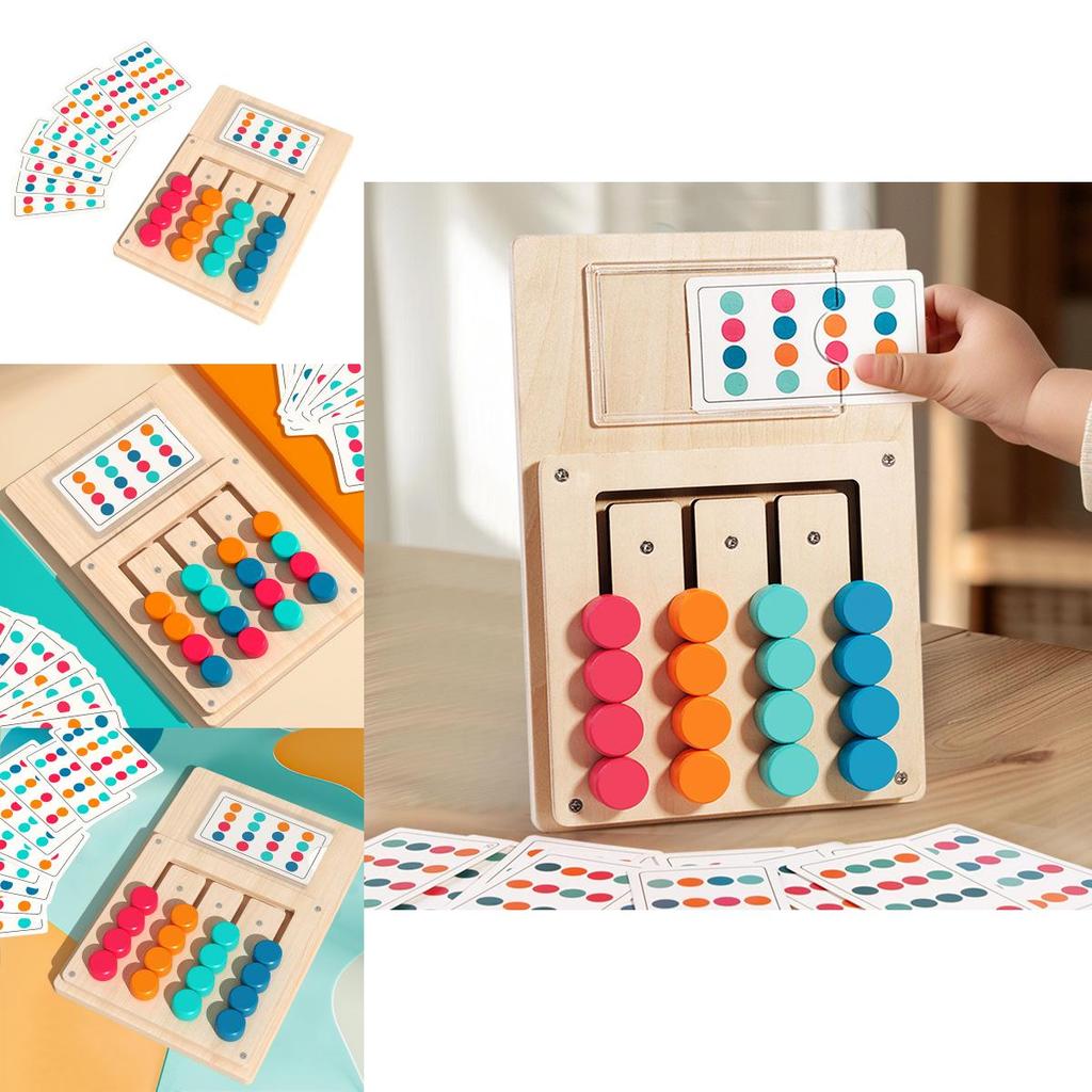 Wooden Brain Teaser Cards With Fourcolor Puzzle For Early Education And Cognitive Development