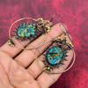 Kupfer Chrysokoll Ohrring Kupferdraht umwickelter Ohrring Handgemachte Edelsteinohrringe Kupferschmuck Zarter Ohrring Geschenke für sie Drahtschmuck