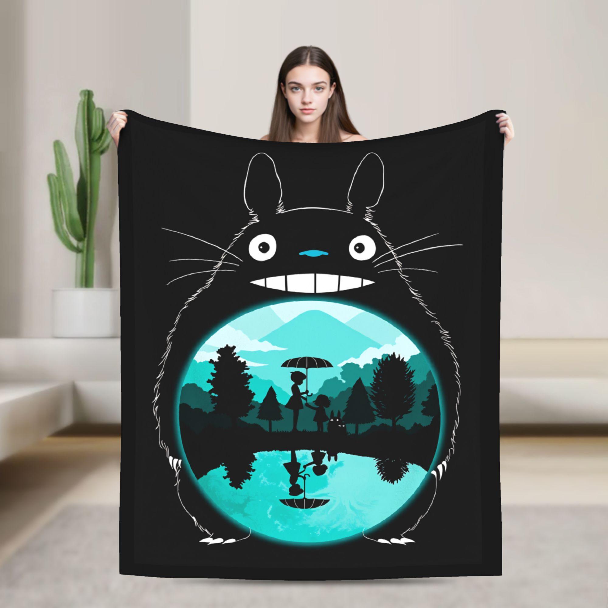 

Traditional Nekobasu Japanese Blanket T-Totoros Travel Flannel Bedding Throws For Living Room Warm Bedspread Birthday Present 75x90cm