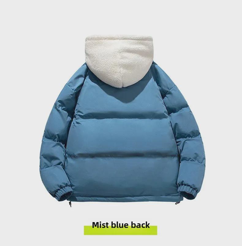 Men's Autumn Winter Cotton-Padded Jacket: Trendy, Velvet-Lined, Loose & Warm