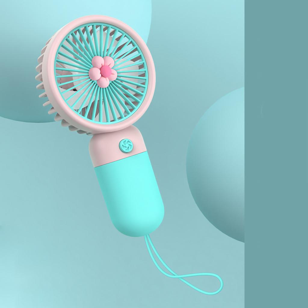 Handventilator Weiches Silikon Mini USB Wiederaufladbar Tragbar Taschenventilator für Draußen Fruchtrosa