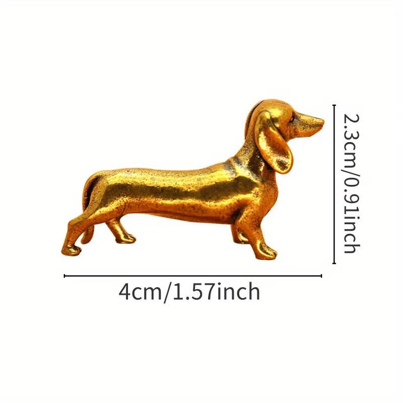 2 Stück Messing Dackel Hund Statue Für Zuhause Büro Auto Dekor Perfektes Halloween & Weihnachtsornament Geschenk für Hundeliebhaber Haustier