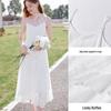 Women's French Style Ruffle Lace V-Neck Spaghetti Strap Dress