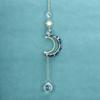 Sun Moon Crystal Pendant With Handwoven Craft For Home Decor And Gift