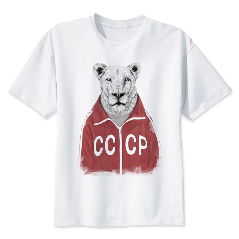 CCCP Russian T Shirt USSR Soviet Union KGB Moscow New Arrival Russia tshirt Fashion t-shirts Custom funny Design
