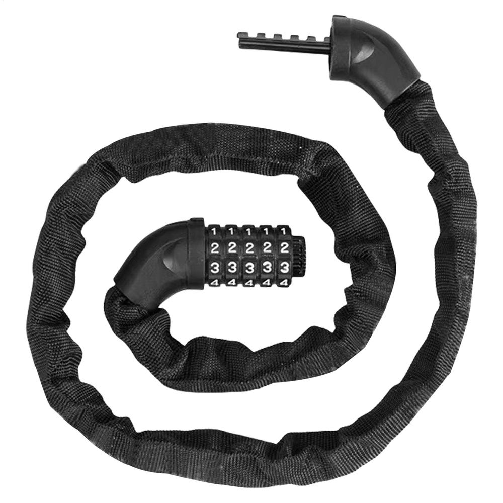 For Bike Lock Chain Bike Chain Lock Anti Theft With 5-Digit Resettable High-Security Cycling Password For Motorcycles Doors чёрный