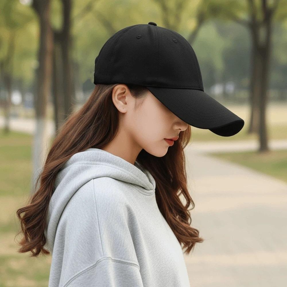 Fashion Cotton Baseball Cap 14Cm Extended Brim Sun Protection Sun Hat Unisex Street Style Bucket Hat Summer