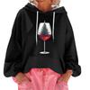 Women's Christmas Print Loose Casual Long Sleeve Hooded Sweatshirt