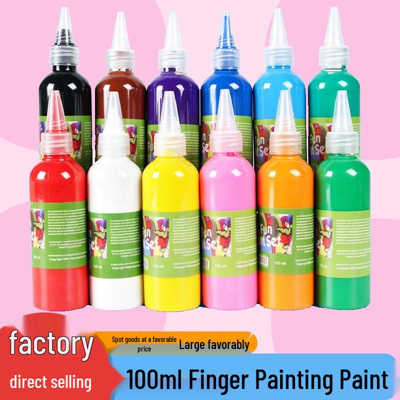 12-Color Finger Paint Set for Kids - 100ml Each