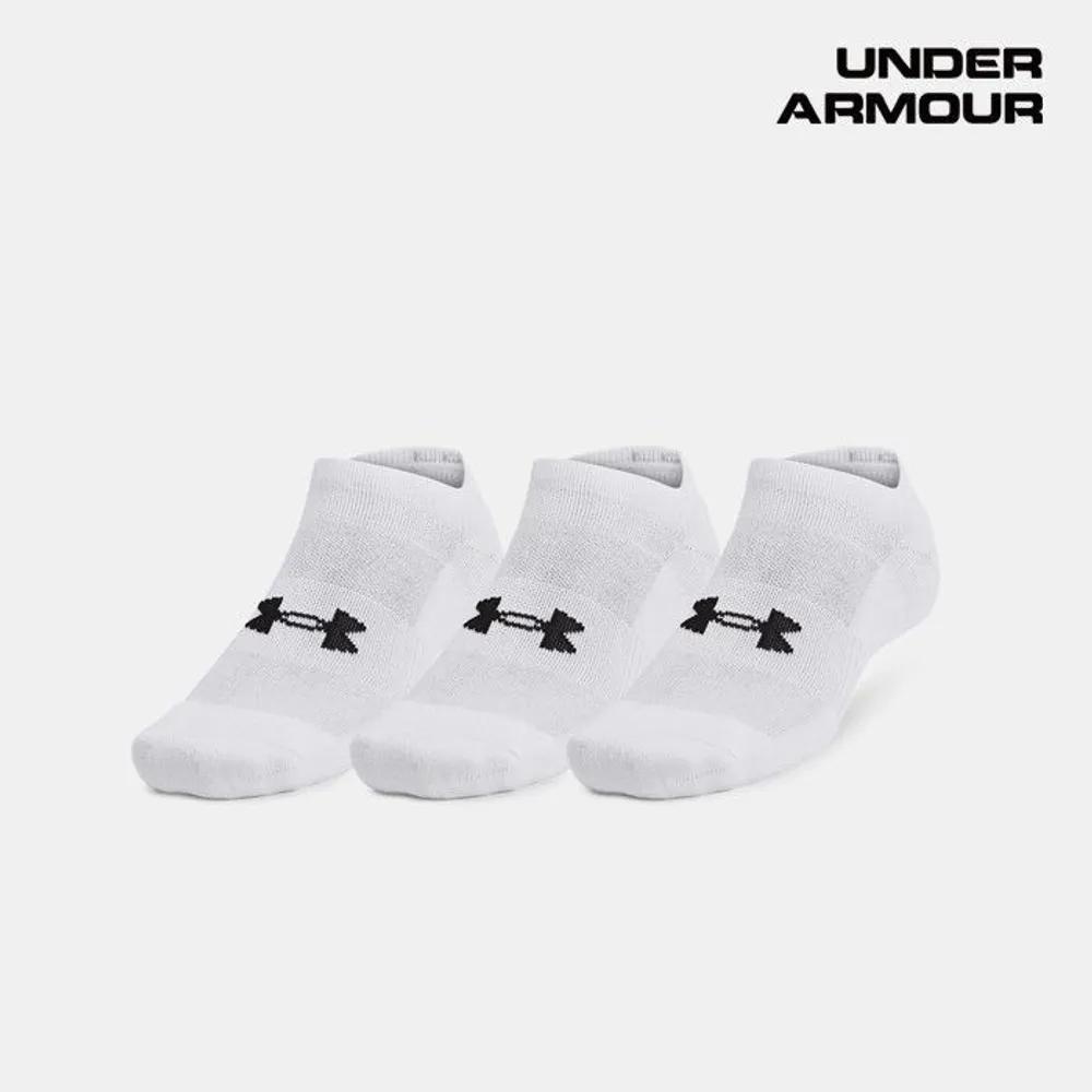 Under Armour Unisex UA Training Cotton No Show Socks 3 Pairs 1386313-100 White (100)