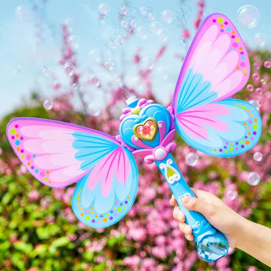 Yousheng Bubble Blower Detachable Electric Safe Leak-proof Smooth Surface Entertainment Novelty Butterfly Shape Bubble Stick Girl Toy