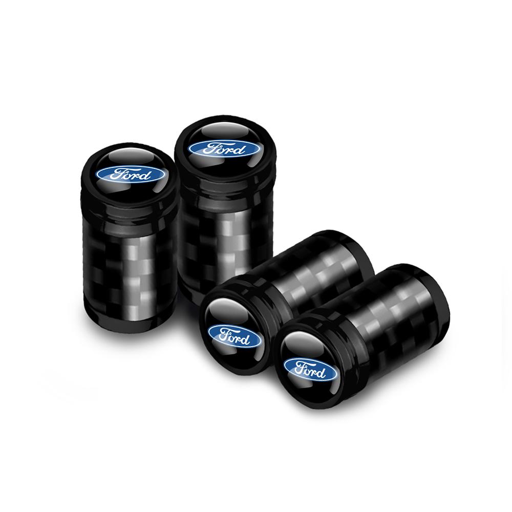 For Honda cco4PCS Carbon Fiber Car Wheel Tire Valve Stem Caps Metal valve Accessories for Ford Ranger Kuga Focus Shelby Mustang CMax Stracing
