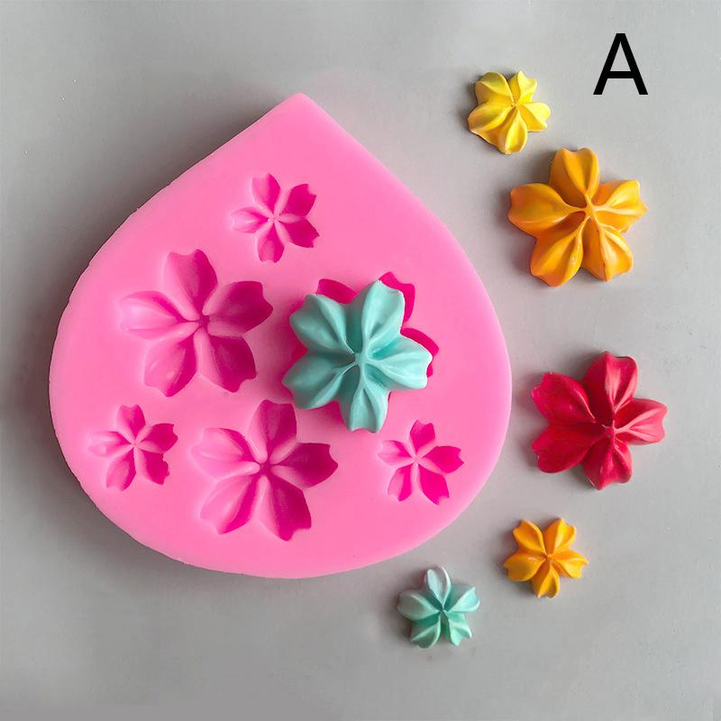 3D Cherry Blossoms Flowers Silicone Mold Diy Sugarcraft Chocolate Fondant Cake Decorating Birthday Wedding Party Baking Mold