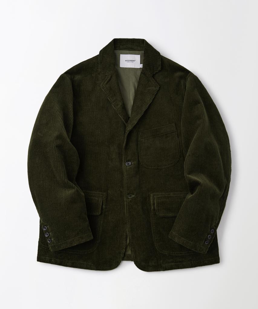 HERVORRAGEND Klassische 3-Knopf-Jacke aus hochdichtem Cord_D.Olive