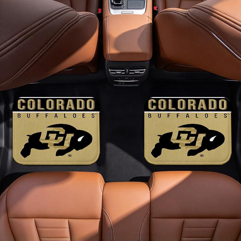 Colorado Buffaloes Black Car Floor Mats Full Coverage All-Season Car Mats, XPE Non-Slip And Wear-Resistant Mats Suitable for SUV Interiors, Textured C