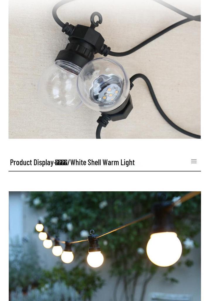 Outdoor Waterproof Solar LED G50 Bulb String Lights