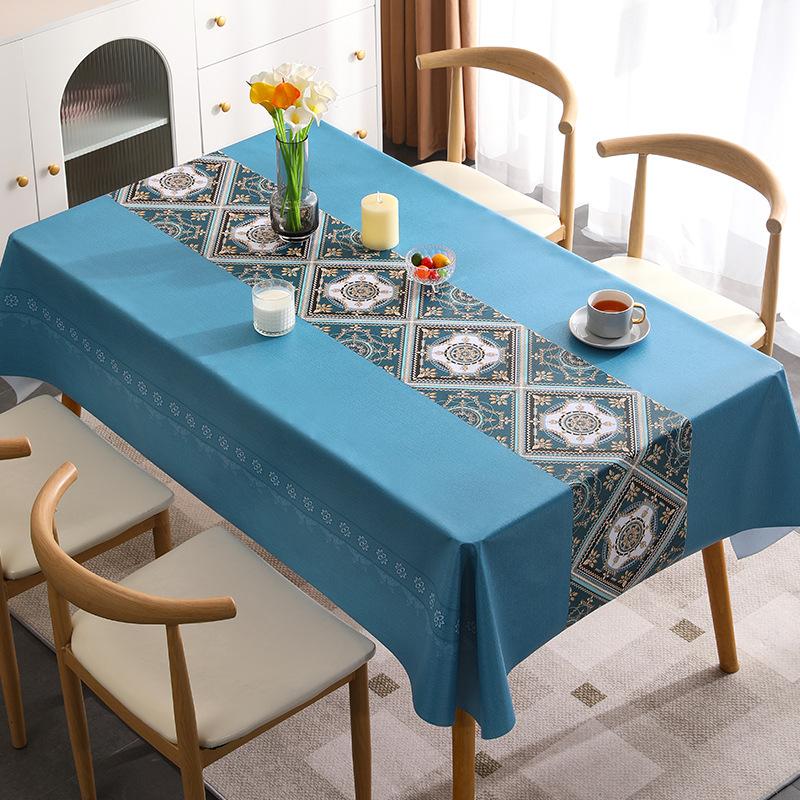 Fata de masa din PVC rezistenta la apa si la ulei Ins Tea Fata de masa rectangulara minimalista florala