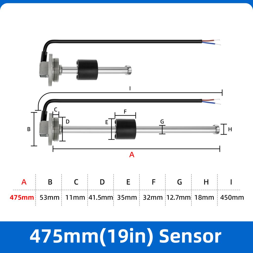A3 Wasserstandssensor 0~190 Ohm Kraftstoffstandssensor 100-525MM Öl Flüssigkeit Wassertank Kraftstoffsensoren Für Kraftstoff-/Wasserstandsanzeige