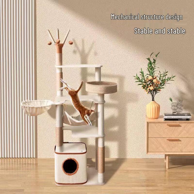 Geshenlang Großer Katzenbaum mit Kratzstamm & Höhle